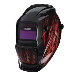 Draper Auto-Darkening Welding Helmet, Red Flames