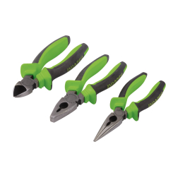 Draper Soft Grip Pliers Set, Green (3 Piece)