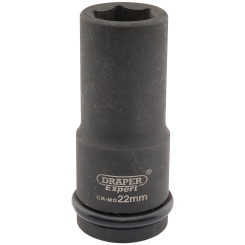 Draper Expert Expert HI-TORQ 6 Point Deep Impact Socket, 3/4" Sq. Dr., 22mm