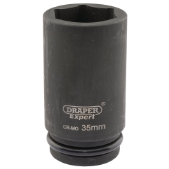 Draper Expert Expert HI-TORQ 6 Point Deep Impact Socket, 3/4" Sq. Dr., 35mm