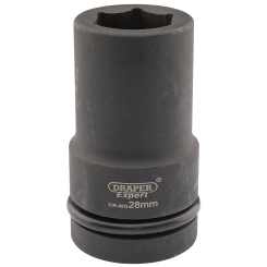 Draper Expert Expert HI-TORQ 6 Point Deep Impact Socket, 1" Sq. Dr., 28mm