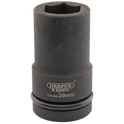 Draper Expert Expert HI-TORQ 6 Point Deep Impact Socket, 1" Sq. Dr., 29mm