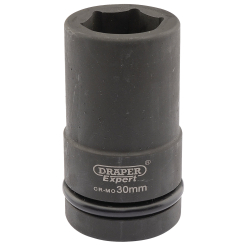 Draper Expert Expert HI-TORQ 6 Point Deep Impact Socket, 1" Sq. Dr., 30mm