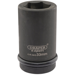 Draper Expert Expert HI-TORQ 6 Point Deep Impact Socket, 1" Sq. Dr., 33mm
