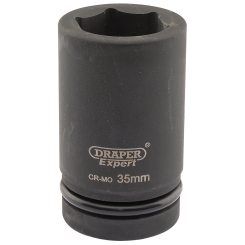Draper Expert Expert HI-TORQ 6 Point Deep Impact Socket, 1" Sq. Dr., 35mm
