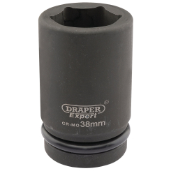 Draper Expert Expert HI-TORQ 6 Point Deep Impact Socket, 1" Sq. Dr., 38mm