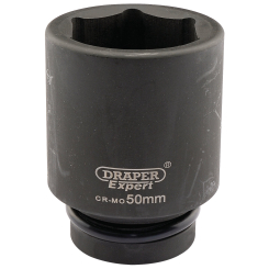 Draper Expert Expert HI-TORQ 6 Point Deep Impact Socket, 1" Sq. Dr., 50mm