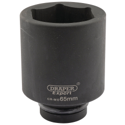 Draper Expert Expert HI-TORQ 6 Point Deep Impact Socket, 1" Sq. Dr., 65mm