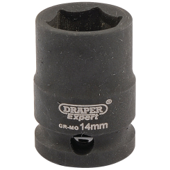 Draper Expert Expert HI-TORQ 6 Point Impact Socket, 3/8" Sq. Dr., 14mm