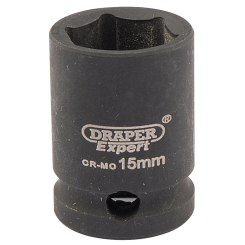 Draper Expert Expert HI-TORQ 6 Point Impact Socket, 3/8" Sq. Dr., 15mm