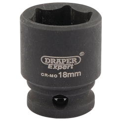 Draper Expert Expert HI-TORQ 6 Point Impact Socket, 3/8" Sq. Dr., 18mm
