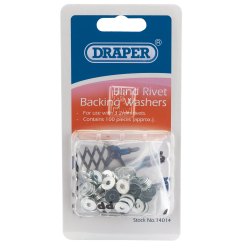 Draper Rivet Backing Washers, 3.2mm (100 Piece)