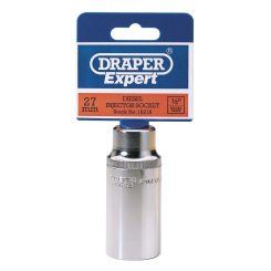 Draper Expert Diesel Injector Socket, 1/2" Sq. Dr., 27mm