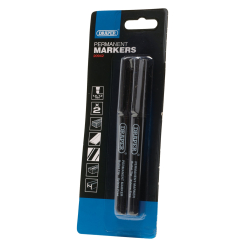 Draper Marker Pens, Black (Pack of 2)