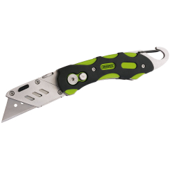 Draper Folding Trimming Knife with Belt Clip, Green/Orange