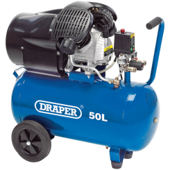 Draper Direct Drive V-Twin Oiled Air Compressor, 50L, 2.2kW