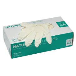 Draper Latex Gloves, Size Medium, White (Box of 100)
