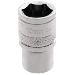 Draper Expert HI-TORQ 6 Point Socket, 1/4" Sq. Dr., 10mm