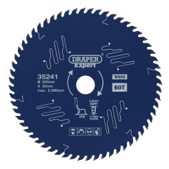 Draper Expert Draper Expert TCT Circular Saw Blade for Wood with PTFE Coating, 250 x 30mm, 60T