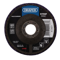 Draper Polycarbide Strip Disc, 115mm, 22.23mm, 180 Grit, Purple