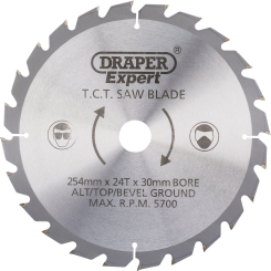 Draper Expert TCT Saw Blade, 254 x 30mm, 24T