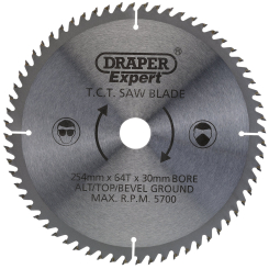 Draper Expert TCT Saw Blade, 254 x 30mm, 64T
