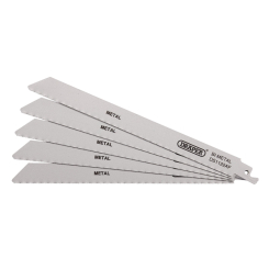 Draper Bi-metal Reciprocating Saw Blades for Metal Cutting, 225mm, 24tpi (Pack of 5)