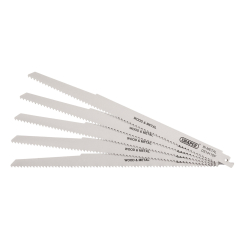 Draper Bi-metal Reciprocating Saw Blades for Multi-Purpose Cutting, 300mm, 6tpi (Pack of 5)