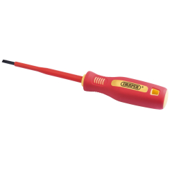 Draper Fully Insulated Plain Slot Screwdriver, 4 x 100mm (Sold Loose)
