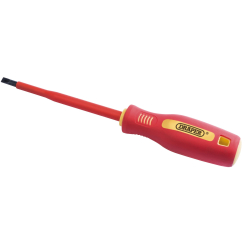 Draper Fully Insulated Plain Slot Screwdriver, 5.5 x 125mm (Sold Loose)