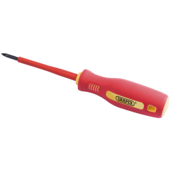 Draper Fully Insulated Soft Grip Cross Slot Screwdriver, No.0 x 75mm (Sold Loose)