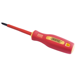Draper Fully Insulated Soft Grip Cross Slot Screwdriver, No.1 x 80mm (Sold Loose)
