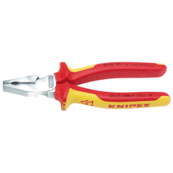 Knipex 02 06 180 Fully Insulated High Leverage Combination Pliers, 180mm