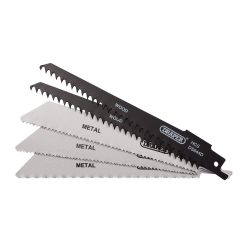 Draper Assorted Reciprocating Saw Blades for Multi-Purpose Cutting, 150mm (Pack of 5) 