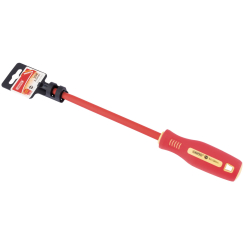 Draper Fully Insulated Plain Slot Screwdriver, 8 x 200mm (Display Packed)