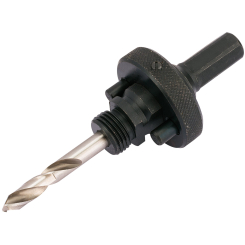 Draper Quick Release Hex. Shank Holesaw Arbor with HSS Pilot Drill for Holesaws 32 - 210mm, 7/16" Thread