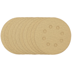 Draper Gold Sanding Discs with Hook & Loop, 125mm, 180 Grit (Pack of 10) 