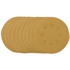 Draper Gold Sanding Discs with Hook & Loop, 125mm, 240 Grit (Pack of 10) 