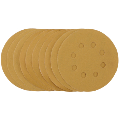 Draper Gold Sanding Discs with Hook & Loop, 125mm, 320 Grit (Pack of 10) 