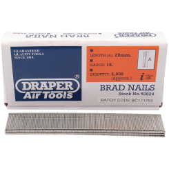 Draper Brad Nails, 20mm (Pack of 5000)