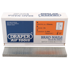 Draper Brad Nails, 25mm (Pack of 5000)