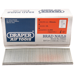 Draper Brad Nails, 38mm (Pack of 5000)