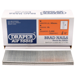Draper Brad Nails, 40mm (Pack of 5000)