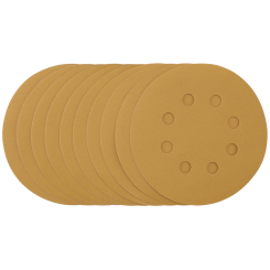 Draper Gold Sanding Discs with Hook & Loop, 125mm, 400 Grit (Pack of 10) 