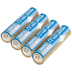 Draper Heavy Duty Alkaline Batteries AAA (Pack of 4)