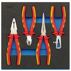 Draper Expert VDE Approved Fully Insulated Plier Set in 1/2 Drawer EVA Insert Tray (4 Piece)