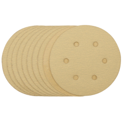 Draper Gold Sanding Discs with Hook & Loop, 150mm, 120 Grit (Pack of 10)