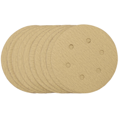 Draper Gold Sanding Discs with Hook & Loop, 150mm, 180 Grit (Pack of 10)