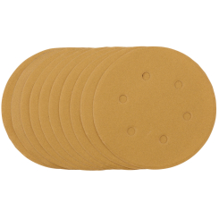 Draper Gold Sanding Discs with Hook & Loop, 150mm, 240 Grit (Pack of 10)