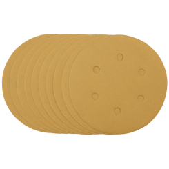 Draper Gold Sanding Discs with Hook & Loop, 150mm, 320 Grit (Pack of 10)